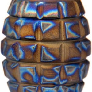 Knife Lanyard, Necklace Pendant, Charms, Knife Pendant, Titanium TC4 Barrel Shape Grenade Texture for EDC 550 Paracord DIY Accessories, MGQK (Flame Texture)